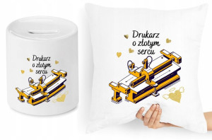 Dla Drukarza Zestaw Poduszka + Skarbonka Prezent