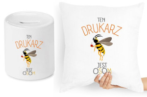 Dla Drukarza Zestaw Poduszka + Skarbonka Prezent