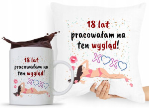 Zestaw Poduszka + Kubek Na Urodziny 18 18te 18-te
