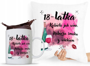 Zestaw Poduszka + Kubek Na Urodziny 18 18te 18-te