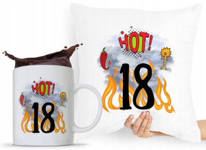 Zestaw Poduszka + Kubek Na Urodziny 18 18te 18-te