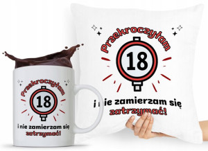 Zestaw Poduszka + Kubek Na Urodziny 18 18te 18-te