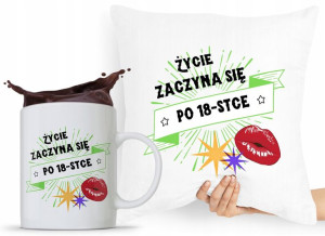 Zestaw Poduszka + Kubek Na Urodziny 18 18te 18-te