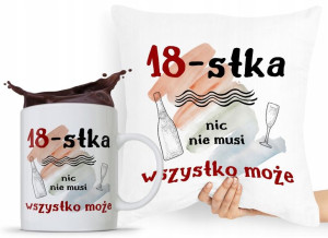 Zestaw Poduszka + Kubek Na Urodziny 18 18te 18-te