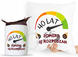 Zestaw Poduszka + Kubek Na Urodziny 40 40te 40-te