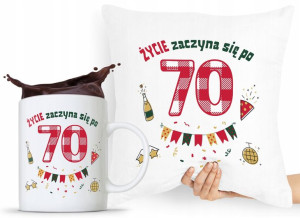 Zestaw Poduszka + Kubek Na Urodziny 70 70te 70-te