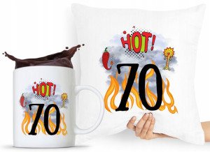 Zestaw Poduszka + Kubek Na Urodziny 70 70te 70-te