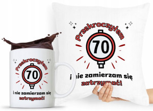 Zestaw Poduszka + Kubek Na Urodziny 70 70te 70-te