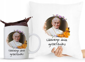 Zestaw Poduszka + Kubek Papież Jan Paweł Papaj