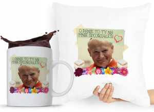 Zestaw Poduszka + Kubek Papież Jan Paweł Papaj