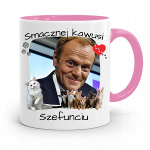 Kubek Różowy Donald Tusk Po Platforma Prezent