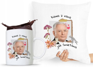 Zestaw Poduszka + Kubek Pis Jarosław Kaczyński