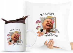 Zestaw Poduszka + Kubek Pis Jarosław Kaczyński