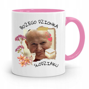 Kubek Różowy Jan Paweł Ii Papież Bożego Dzionka