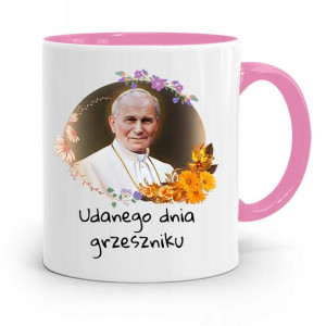 Kubek Różowy Jan Paweł Ii Papież Grzeszniku