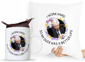 Zestaw Poduszka + Kubek Pis Jarosław Kaczyński