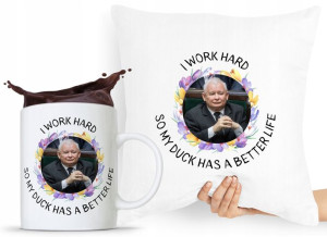 Zestaw Poduszka + Kubek Pis Jarosław Kaczyński