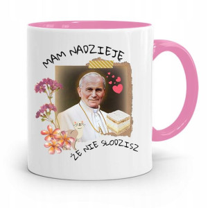 Kubek Różowy Jan Paweł Ii Papież Mam Nadzieję