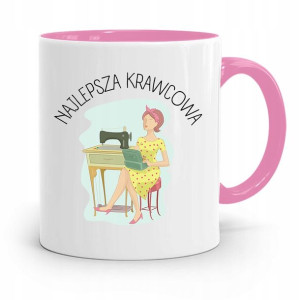 Kubek Różowy Krawca Krawcowej Najlepsza Krawcowa