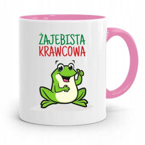 Kubek Różowy Krawca Krawcowej Żajebista Krawcowa