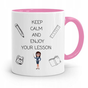 Kubek Różowy Na Dzień Nauczyciela Keep Calm
