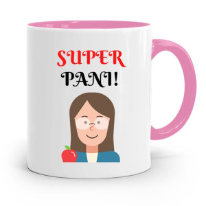 Kubek Różowy Na Dzień Nauczyciela Super Pani