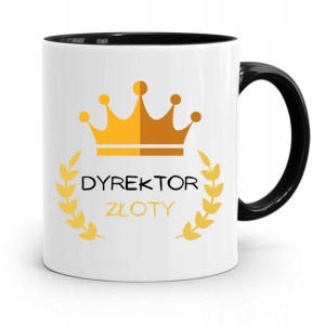 Dla Dyrektora Kubek Czarny Dyrektor Złoty Prezent
