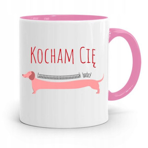 Kubek Różowy Na Walentynki Kocham Cię Taaak Bardzo