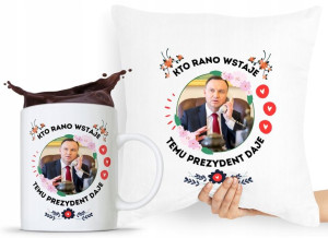 Zestaw Poduszka + Kubek Prezent Andrzej Duda Pis