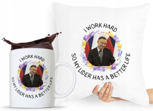 Zestaw Poduszka + Kubek Prezent Andrzej Duda Pis