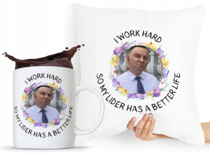 Zestaw Poduszka + Kubek Prezent Andrzej Duda Pis