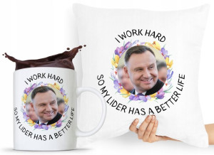 Zestaw Poduszka + Kubek Prezent Andrzej Duda Pis