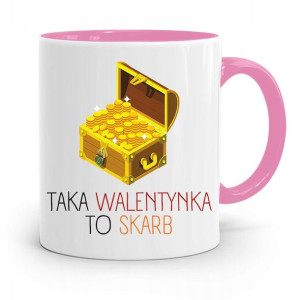 Kubek Różowy Na Walentynki Walentynka To Skarb
