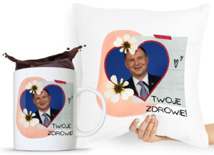 Zestaw Poduszka + Kubek Prezent Andrzej Duda Pis