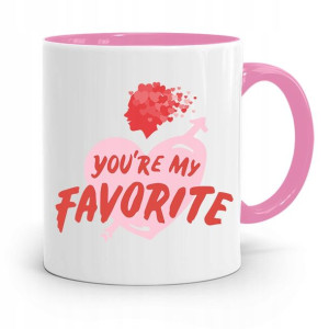 Kubek Różowy Na Walentynki You're My Favorite