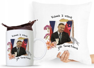 Zestaw Poduszka + Kubek Prezent Andrzej Duda Pis
