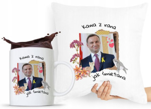 Zestaw Poduszka + Kubek Prezent Andrzej Duda Pis