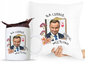 Zestaw Poduszka + Kubek Prezent Andrzej Duda Pis