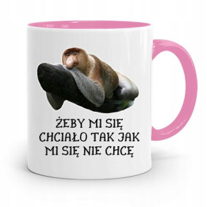 Kubek Różowy Nosacz Janusz Żeby Mi Się Chciało