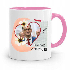 Kubek Różowy Politycy Premier Mateusz Morawiecki