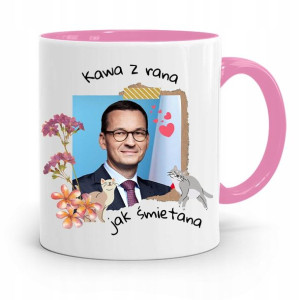 Kubek Różowy Politycy Premier Mateusz Morawiecki