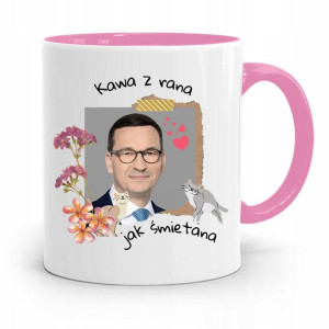 Kubek Różowy Politycy Premier Mateusz Morawiecki