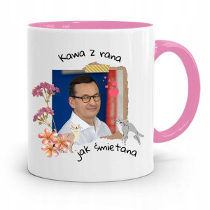 Kubek Różowy Politycy Premier Mateusz Morawiecki