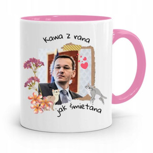 Kubek Różowy Politycy Premier Mateusz Morawiecki