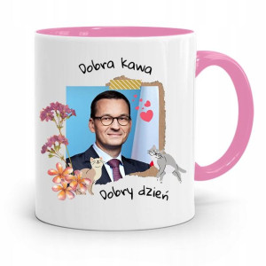 Kubek Różowy Politycy Premier Mateusz Morawiecki