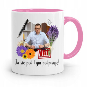 Kubek Różowy Politycy Premier Mateusz Morawiecki