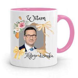 Kubek Różowy Politycy Premier Mateusz Morawiecki