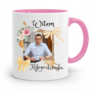 Kubek Różowy Politycy Premier Mateusz Morawiecki