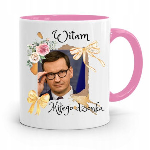Kubek Różowy Politycy Premier Mateusz Morawiecki