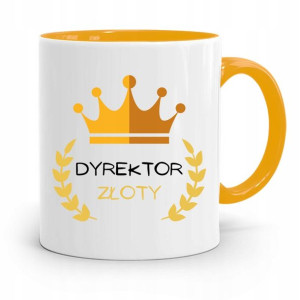 Dla Dyrektora Kubek Żółty Dyrektor Złoty